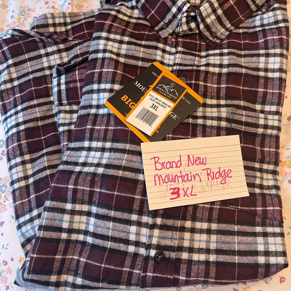 Men’s brand new with tags 3XL flannel button down